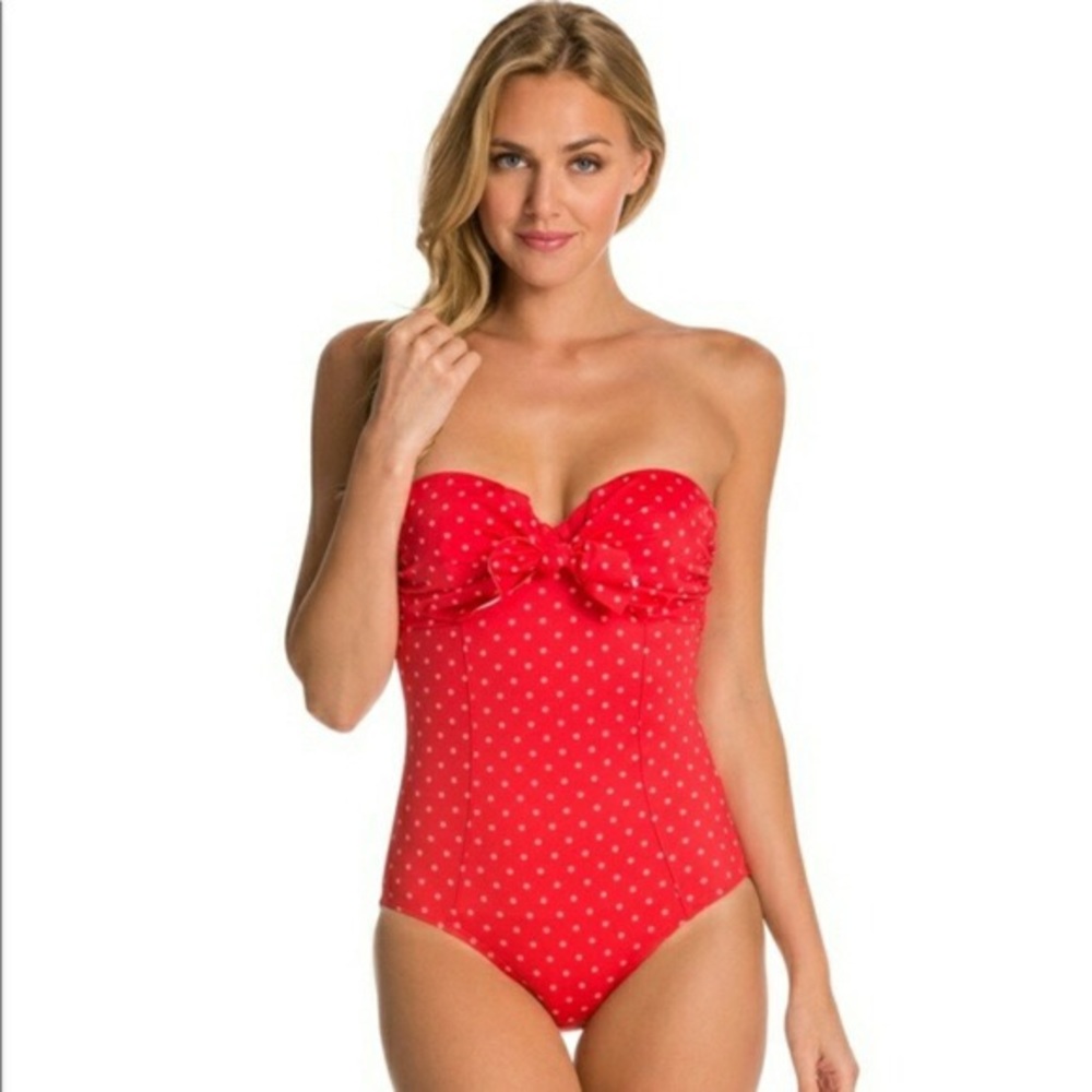 Spanx Red Pin Up One Piece Swimsuit